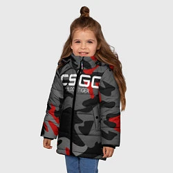 Куртка зимняя для девочки CS:GO Blood Tiger, цвет: 3D-черный — фото 2