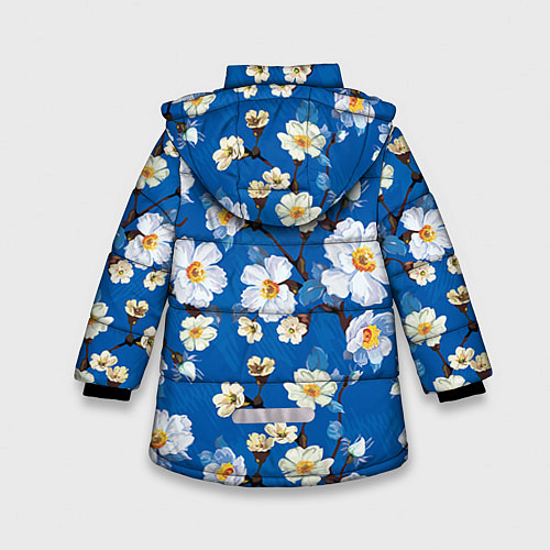 Зимняя куртка для девочки Цветы ретро 5 / 3D-Черный – фото 2