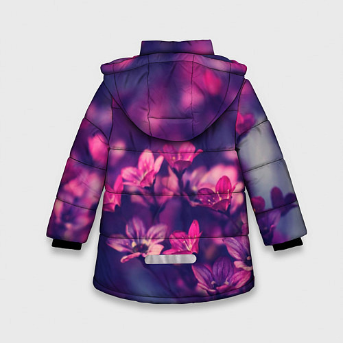 Зимняя куртка для девочки Цветы / 3D-Черный – фото 2