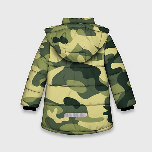 Зимняя куртка для девочки Камуфляж: зеленый/хаки / 3D-Красный – фото 2