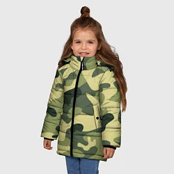 Куртка зимняя для девочки Камуфляж: зеленый/хаки, цвет: 3D-красный — фото 2