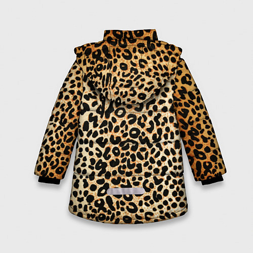 Зимняя куртка для девочки Гепард (шкура) / 3D-Черный – фото 2