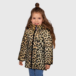 Куртка зимняя для девочки Гепард (шкура), цвет: 3D-черный — фото 2