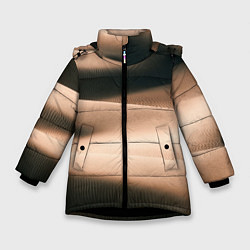 Куртка зимняя для девочки Барханы, цвет: 3D-черный
