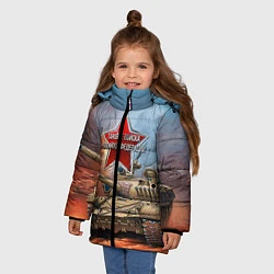 Куртка зимняя для девочки Танковые войска РФ, цвет: 3D-черный — фото 2