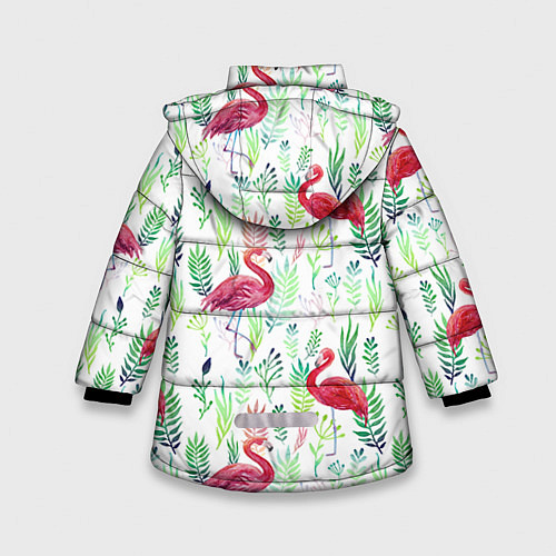 Зимняя куртка для девочки Цветы и бабочки 2 / 3D-Черный – фото 2