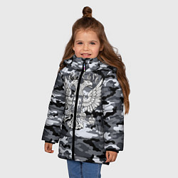 Куртка зимняя для девочки Городской камуфляж Россия, цвет: 3D-красный — фото 2