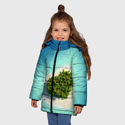 Куртка зимняя для девочки Остров, цвет: 3D-черный — фото 2