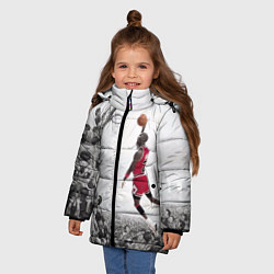 Куртка зимняя для девочки Michael Jordan NBA, цвет: 3D-черный — фото 2