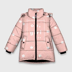 Куртка зимняя для девочки Oh, girl, цвет: 3D-черный