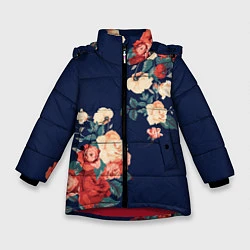 Куртка зимняя для девочки Fashion flowers, цвет: 3D-красный