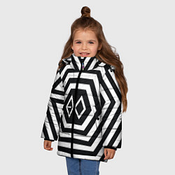 Куртка зимняя для девочки EXO Geometry, цвет: 3D-черный — фото 2