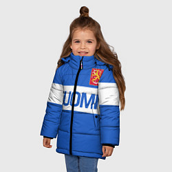 Куртка зимняя для девочки Сборная Финляндии: домашняя форма, цвет: 3D-черный — фото 2