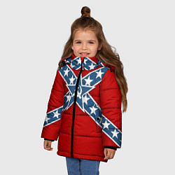 Куртка зимняя для девочки Флаг советской конфедерации, цвет: 3D-светло-серый — фото 2