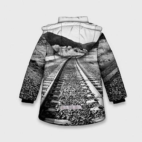Зимняя куртка для девочки Железная дорога / 3D-Черный – фото 2
