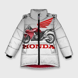 Куртка зимняя для девочки Honda 2, цвет: 3D-красный