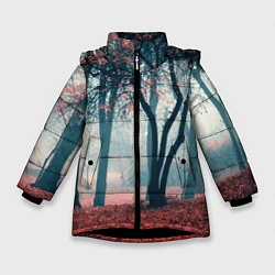 Куртка зимняя для девочки Осень, цвет: 3D-черный