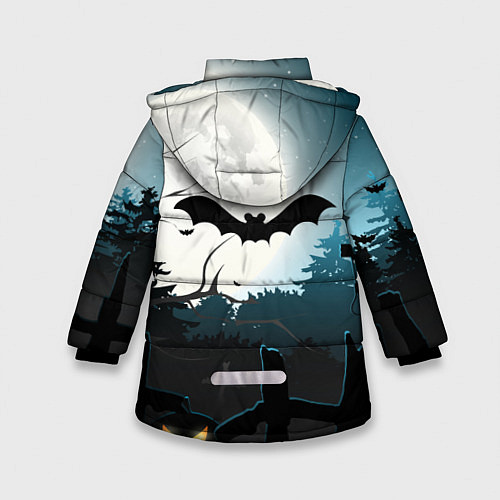 Зимняя куртка для девочки Летучая мышь / 3D-Черный – фото 2