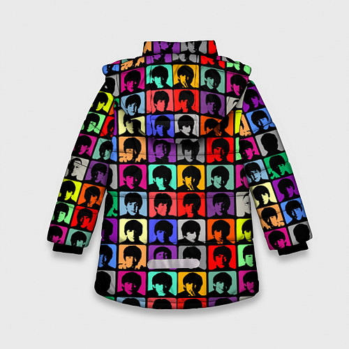 Зимняя куртка для девочки The Beatles: pop-art / 3D-Черный – фото 2