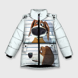 Куртка зимняя для девочки Разыскивается пёс, цвет: 3D-черный