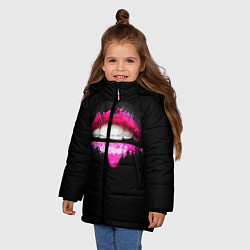 Куртка зимняя для девочки Гламур, цвет: 3D-черный — фото 2