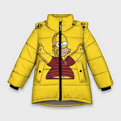 Куртка зимняя для девочки Гомер-болельщик, цвет: 3D-светло-серый