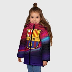 Куртка зимняя для девочки ФК Барселона, цвет: 3D-светло-серый — фото 2
