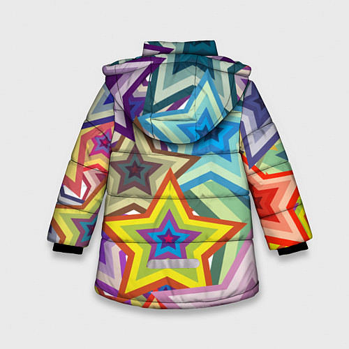 Зимняя куртка для девочки Звездопад / 3D-Черный – фото 2