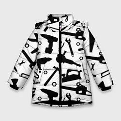 Куртка зимняя для девочки Строитель 7, цвет: 3D-черный