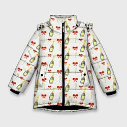 Куртка зимняя для девочки Щампанское, цвет: 3D-черный