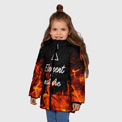 Куртка зимняя для девочки Стихия огня, цвет: 3D-красный — фото 2