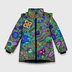 Куртка зимняя для девочки Pat38, цвет: 3D-черный