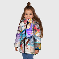 Куртка зимняя для девочки Герои подземелья, цвет: 3D-светло-серый — фото 2