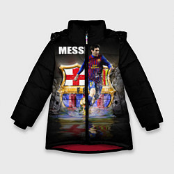 Куртка зимняя для девочки Messi FCB, цвет: 3D-красный