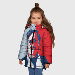 Куртка зимняя для девочки Пабло Эскобар, цвет: 3D-светло-серый — фото 2