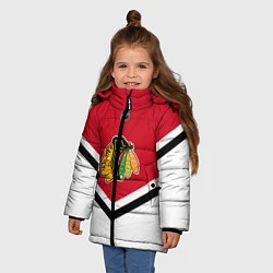 Куртка зимняя для девочки NHL: Chicago Blackhawks, цвет: 3D-черный — фото 2