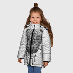 Куртка зимняя для девочки Bear Dreamcatcher, цвет: 3D-красный — фото 2