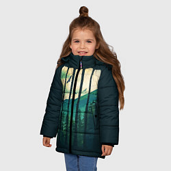Куртка зимняя для девочки Green Life, цвет: 3D-черный — фото 2