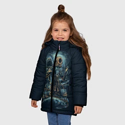 Куртка зимняя для девочки Подводная охота, цвет: 3D-черный — фото 2