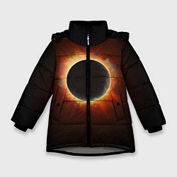 Куртка зимняя для девочки Солнечное затмение, цвет: 3D-светло-серый