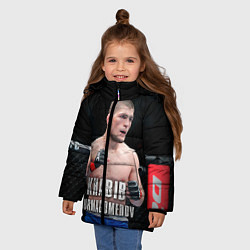 Куртка зимняя для девочки Хабиб Нурмагомедов, цвет: 3D-светло-серый — фото 2