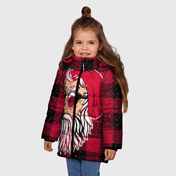 Куртка зимняя для девочки Санта хипстер, цвет: 3D-черный — фото 2