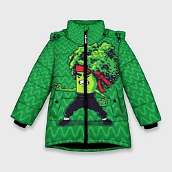 Куртка зимняя для девочки Брокко Ли, цвет: 3D-черный