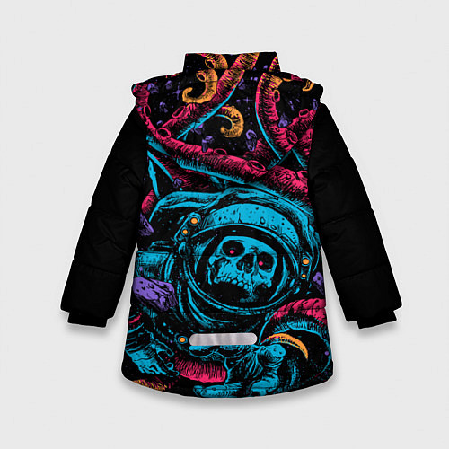 Зимняя куртка для девочки Космический осьминог / 3D-Черный – фото 2