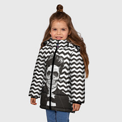 Куртка зимняя для девочки Мертвый модник, цвет: 3D-черный — фото 2