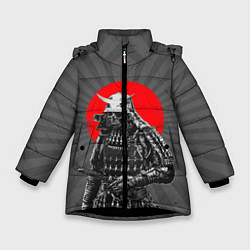 Куртка зимняя для девочки Мертвый самурай, цвет: 3D-черный
