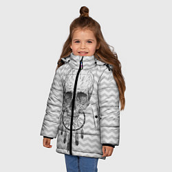 Куртка зимняя для девочки Череп мечтателя, цвет: 3D-черный — фото 2