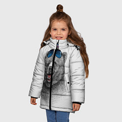 Куртка зимняя для девочки Счастливый медведь, цвет: 3D-красный — фото 2