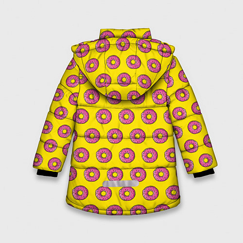 Зимняя куртка для девочки Пончики Гомера Симпсона / 3D-Черный – фото 2