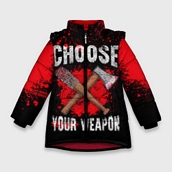 Куртка зимняя для девочки Choose Your Weapon, цвет: 3D-красный